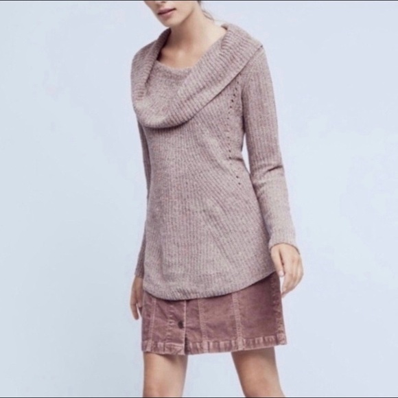Anthropologie Sweaters - Anthro Moth Lucerne Chenille Tunic Off Shoulder Sweater